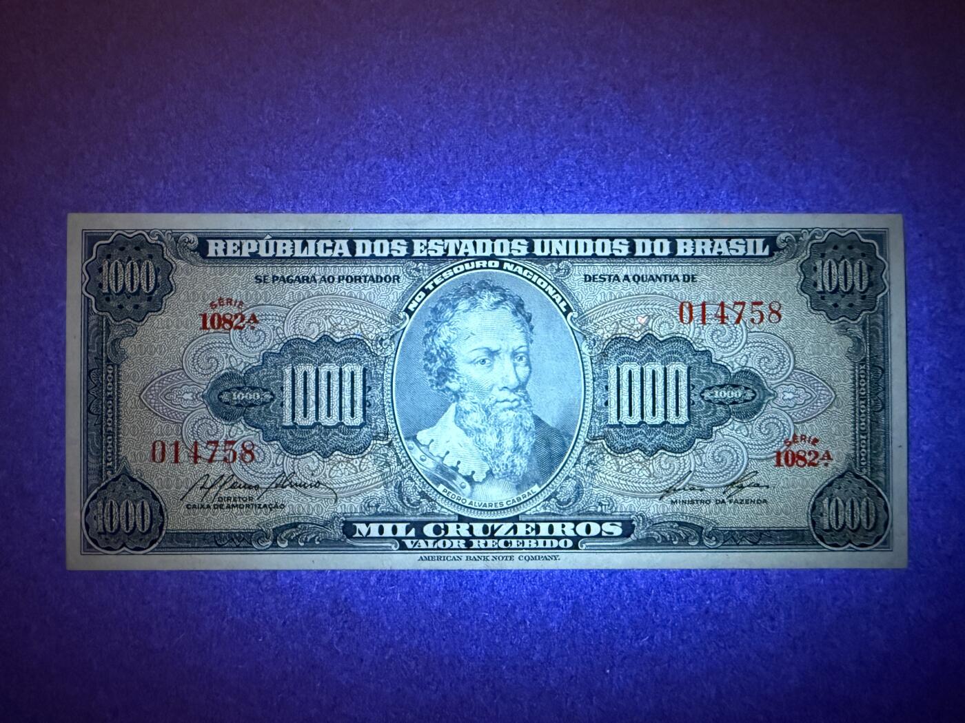 《艾美收藏》第218期-11.2周日外币荟萃 巴西1000克鲁塞罗 UNC 1953年稀少老版本