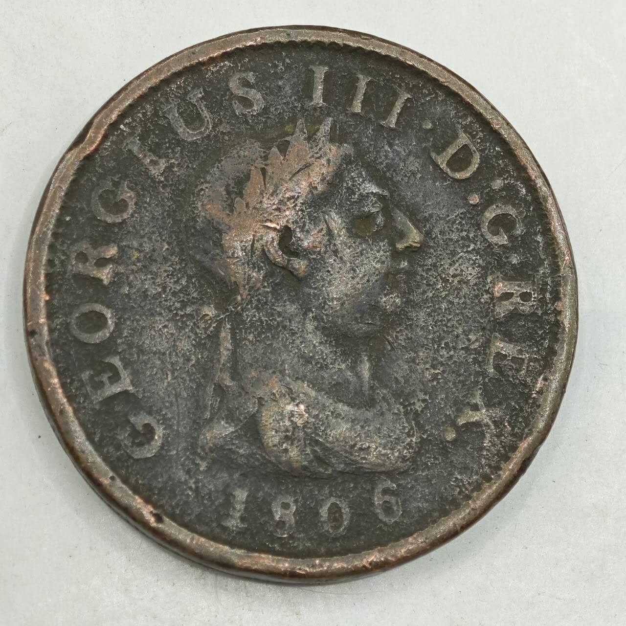 【淘币小摊】限时拍第七百八十四拍  老铜币场  满百包邮可预留两周  周一统一发货  英国1806年乔治三世一便士铜币