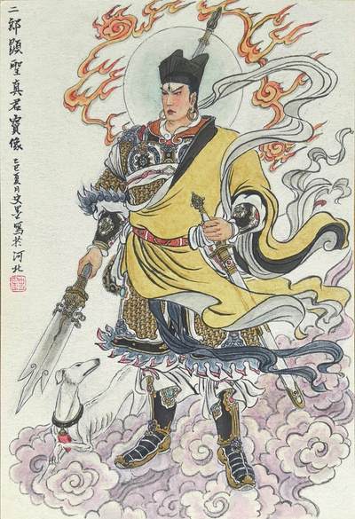 白泽拍卖卡牌手绘专场第27期 - 2025 史墨手绘画 二郎显圣真君 尺寸：25.5cm*17.5cm