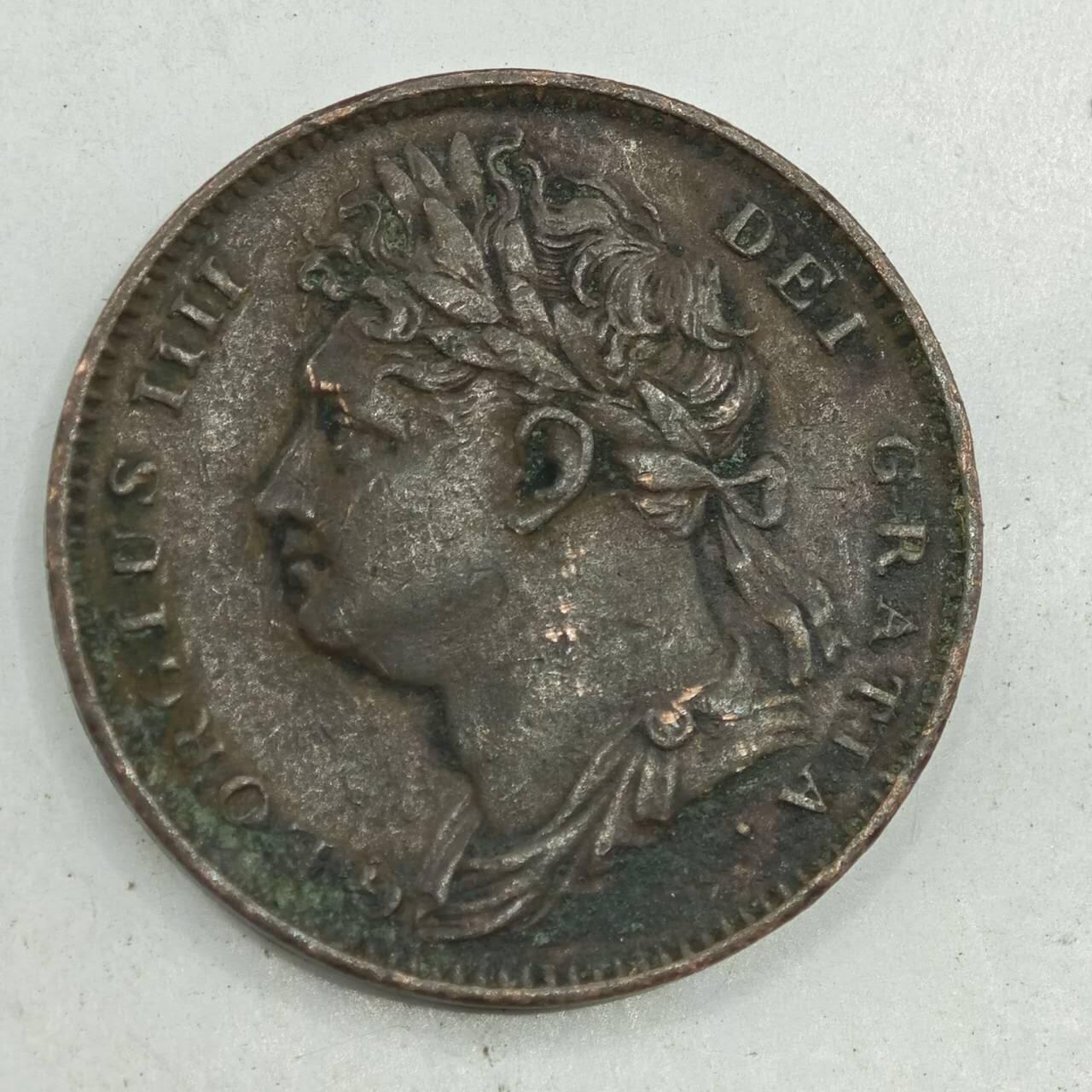 【淘币小摊】限时拍第七百八十四拍  老铜币场  满百包邮可预留两周  周一统一发货  英国1822年乔治四世法新铜币