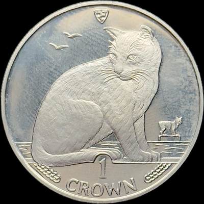 ＜小葵钱铺＞第64期·克朗币·套币·银币场·满200包邮，不寄存·3号发货 - 马恩岛1990年纽约流浪猫1克朗纪念币