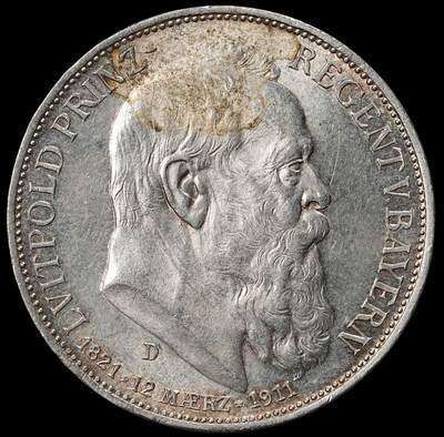 修遠堂世界钱币第九十一期 - 1911年巴伐利亚摄政王90大寿纪念3马克银币 带光