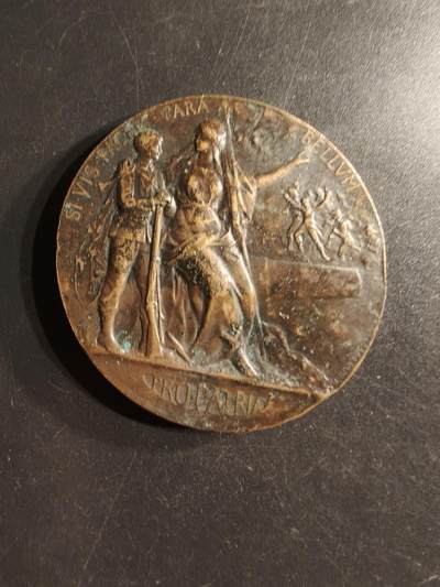 老王徽章第160期 -  法国战争部体能准备大铜章     直径50mm.    重量64.3g