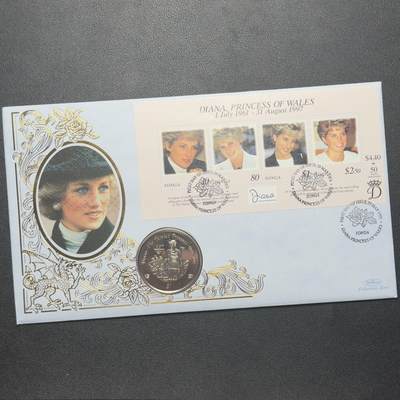 ＜小葵钱铺＞第64期·克朗币·套币·银币场·满200包邮，不寄存·3号发货 - 〈邮币封〉利比里亚1997年戴安娜王妃·安哥拉雷区1元克朗型纪念币