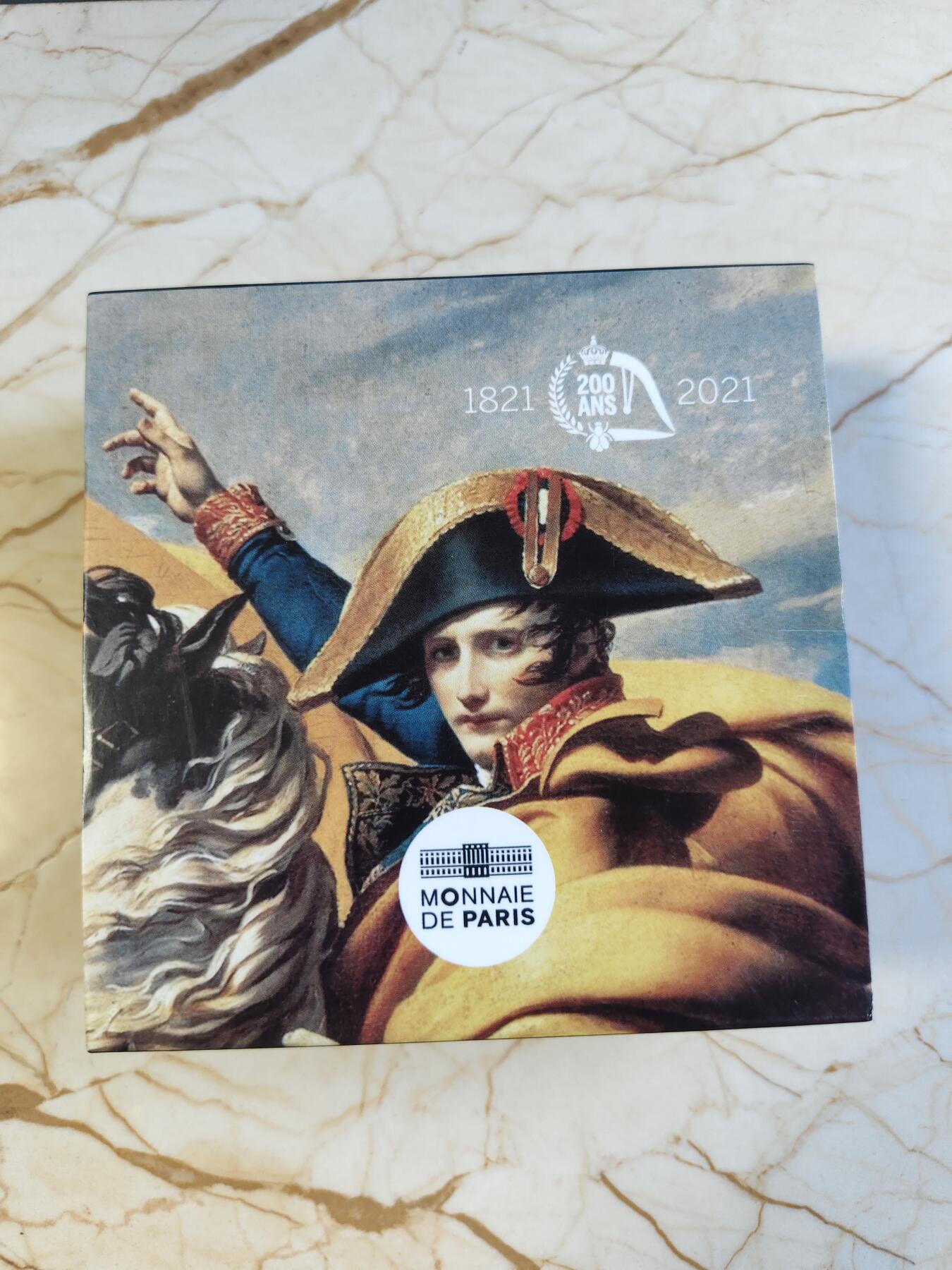 第180期拍卖【长期征集拍品】【北京币展专场】 法国2021年拿破仑逝世200周年异形精制纪念银币，999银，22.2克，有氧化