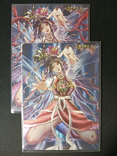 花开卡拍第45期（11月2号周日截拍，品控勿拍!!!拍品不寄存，运费5元，自制卡难免瑕疵，可能存在轻微撞角爆边等出厂瑕疵，品控介意勿拍！） - 卡玩帕克 异界水浒神姬 李立 1套2张 粗闪