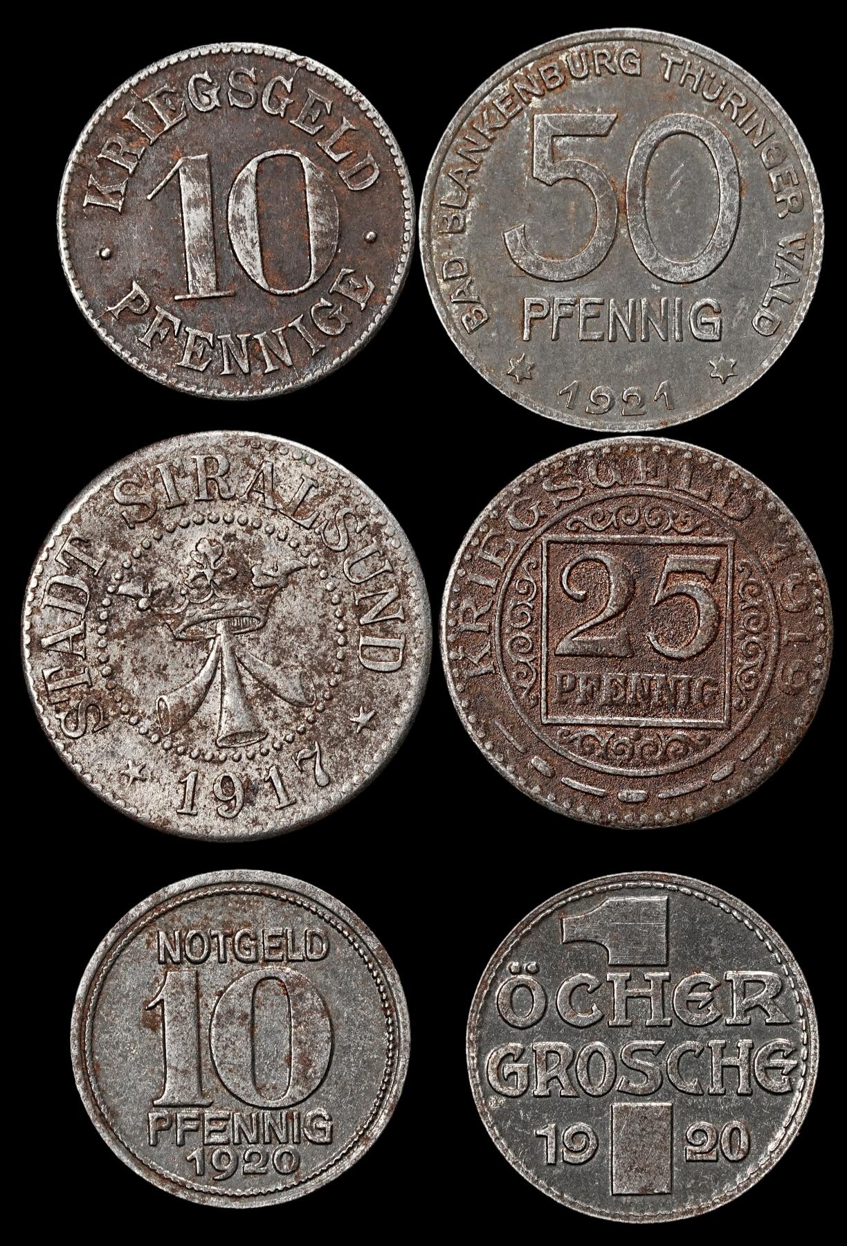 修遠堂世界钱币第九十一期 德国紧急时期铁币 第一组