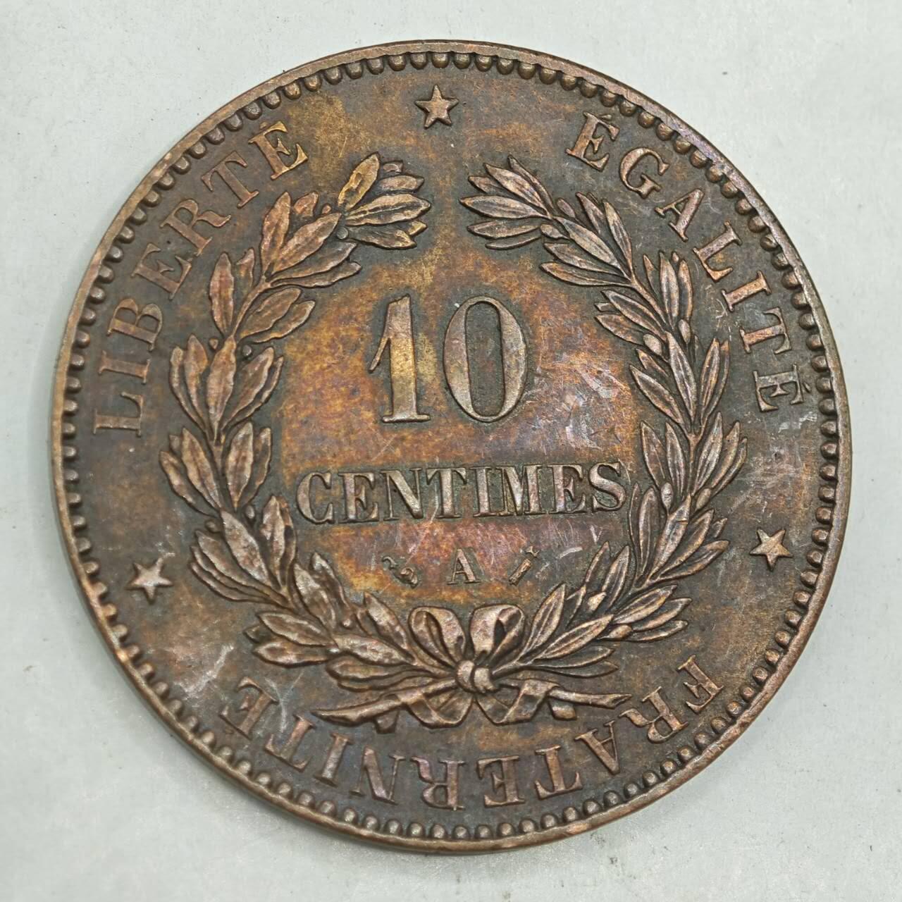 【淘币小摊】限时拍第七百八十四拍  老铜币场  满百包邮可预留两周  周一统一发货  法国1891年谷物女神10分铜币