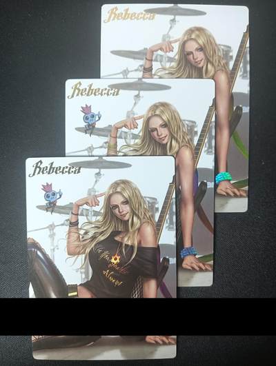 花开卡拍第45期（11月2号周日截拍，品控勿拍!!!拍品不寄存，运费5元，自制卡难免瑕疵，可能存在轻微撞角爆边等出厂瑕疵，品控介意勿拍！） - 卡颜月色小人三渐变 第三张艺术 丽贝卡彩闪3张