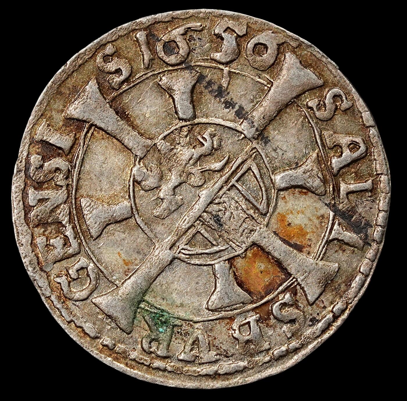 修遠堂世界钱币第九十一期 1656年神圣罗马帝国萨尔茨堡教区1克鲁泽银币 0.80g