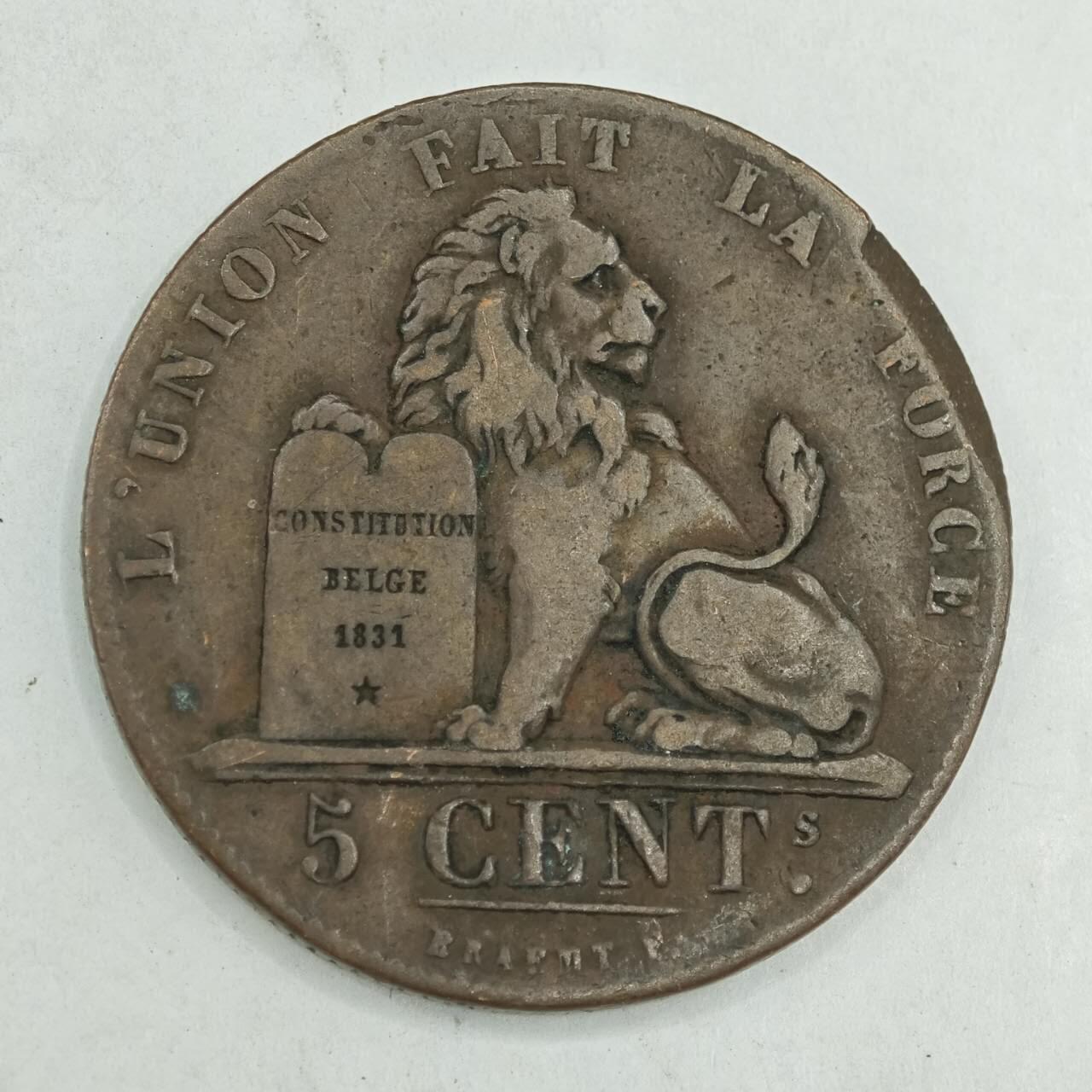 【淘币小摊】限时拍第七百八十四拍  老铜币场  满百包邮可预留两周  周一统一发货  比利时1837年5分铜币