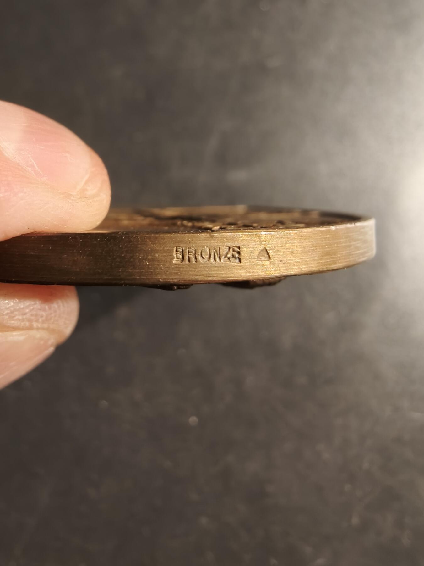 老王徽章第160期 法国电气公司大铜章     大师Dropsy作品    直径54mm.   重量72.1g