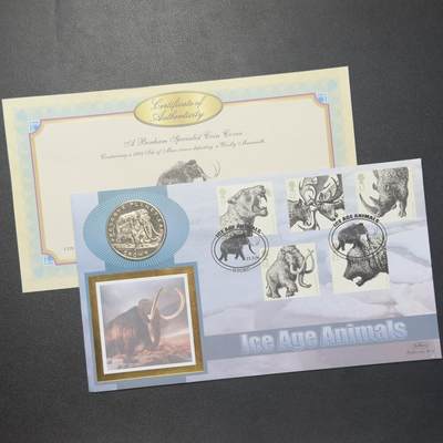 ＜小葵钱铺＞第64期·克朗币·套币·银币场·满200包邮，不寄存·3号发货 - 〈邮币封〉马恩岛1994年保护地球·猛犸象1克朗纪念币