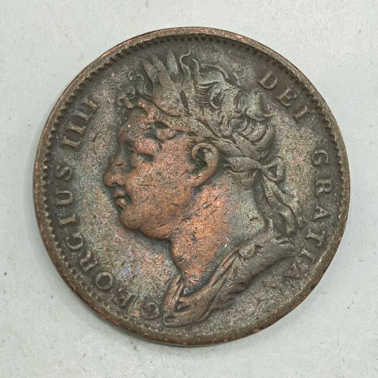 【淘币小摊】限时拍第七百八十四拍  老铜币场  满百包邮可预留两周  周一统一发货  英国1822年乔治四世法新铜币