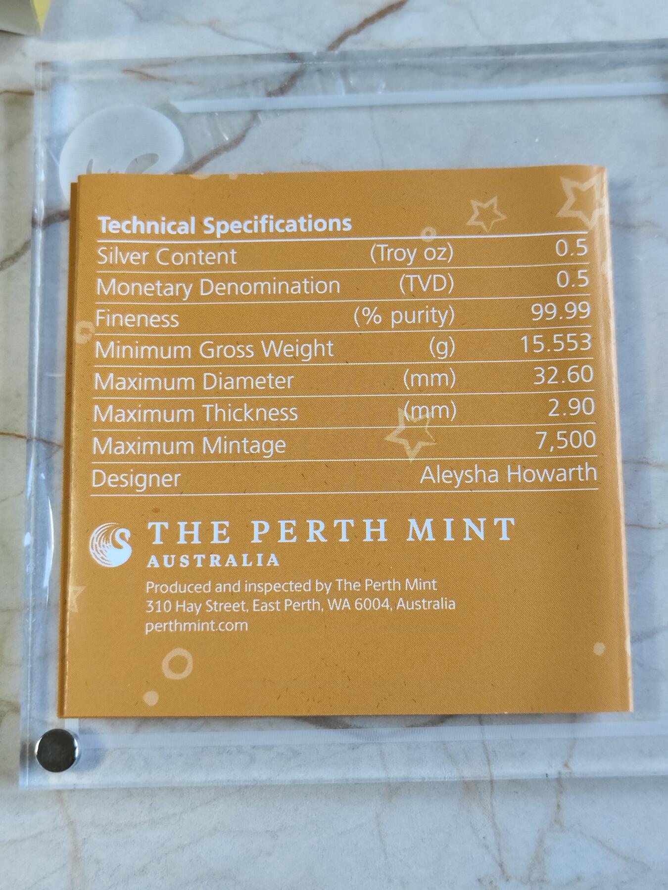 第180期拍卖【长期征集拍品】【北京币展专场】 图瓦卢2021年生肖宝宝系列牛宝宝半盎司纪念彩银币，999银，发行7500枚