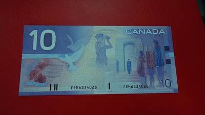 世界钱币～微拍第212期暨2025年第52期  部分库存清仓选号 - 2002年加拿大10元 初版细金属线 全新绝品尾号4028