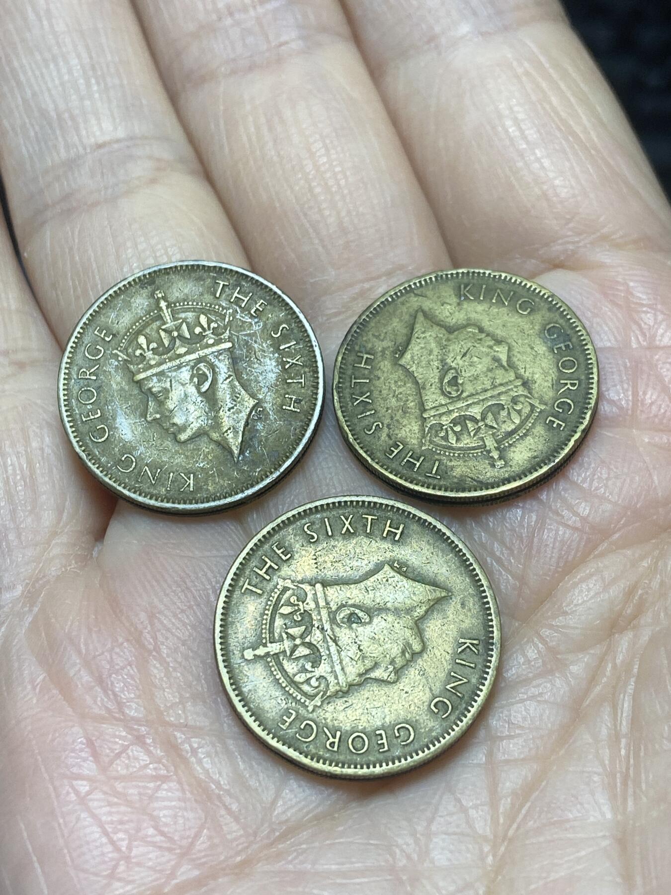 2025年第一百二十场(总第一百四十六场）外国好品散币(免佣金) 香港1毫三枚：1949年50年(乔治六世时期)