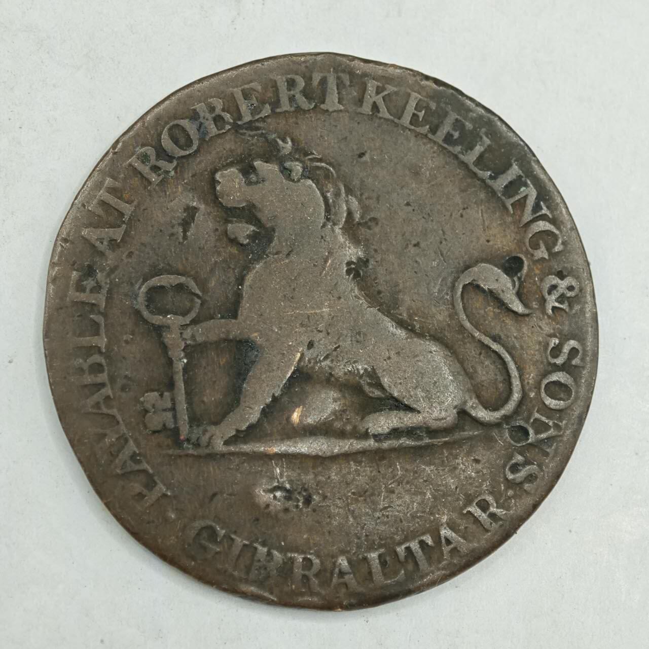 【淘币小摊】限时拍第七百八十四拍  老铜币场  满百包邮可预留两周  周一统一发货  直布罗陀1810年2夸脱铜币