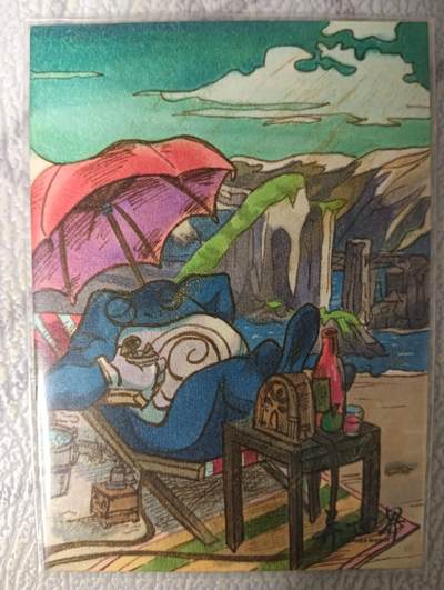 花开卡拍第45期（11月2号周日截拍，品控勿拍!!!拍品不寄存，运费5元，自制卡难免瑕疵，可能存在轻微撞角爆边等出厂瑕疵，品控介意勿拍！） - 手绘卡 宠物小精灵 画师:蒙奇奇  1张