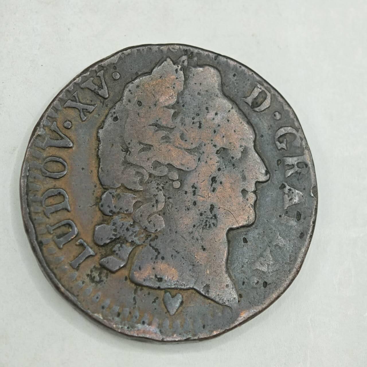 【淘币小摊】限时拍第七百八十四拍  老铜币场  满百包邮可预留两周  周一统一发货  英国路易十五1LIARD铜币