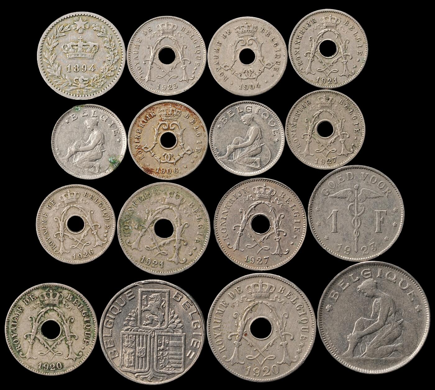 修遠堂世界钱币第九十一期 意大利，比利时旧钱币一组