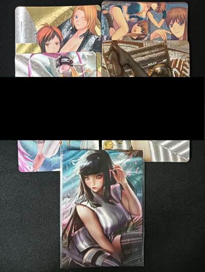 花开卡拍第45期（11月2号周日截拍，品控勿拍!!!拍品不寄存，运费5元，自制卡难免瑕疵，可能存在轻微撞角爆边等出厂瑕疵，品控介意勿拍！） - 动漫粗闪卡，5张