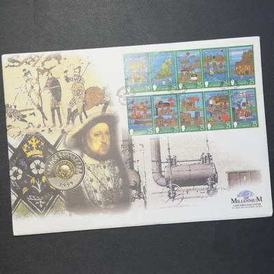 ＜小葵钱铺＞第64期·克朗币·套币·银币场·满200包邮，不寄存·3号发货 - 〈邮币封〉根西岛1999年千禧年5镑双色克朗型纪念币