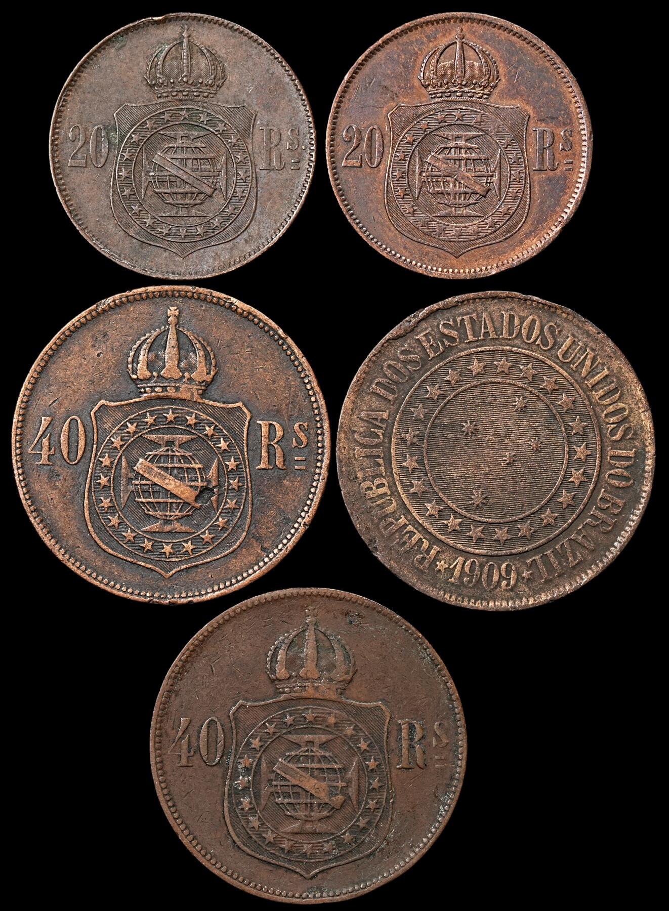 修遠堂世界钱币第九十一期 巴西旧铜币一组