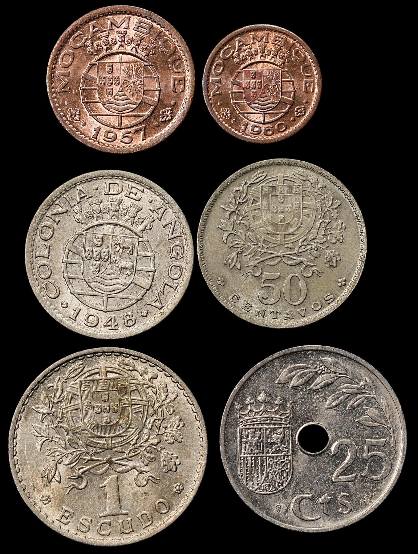 修遠堂世界钱币第九十一期 未流通 葡萄牙，葡属海外领地，西班牙钱币一组