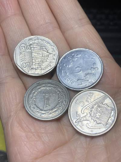2025年第一百二十场(总第一百四十六场）外国好品散币(免佣金) - 各国散币4枚：印度🇮🇳2016年2，西班牙🇪🇸1957年5比塞塔，波兰🇵🇱1994年1兹罗提，泰国🇹🇭