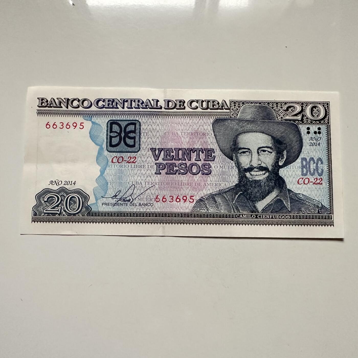 🌹外币初藏🌹🐯2025年第122场  每周二四六晚8️⃣点 接代拍 古巴2014年20比索