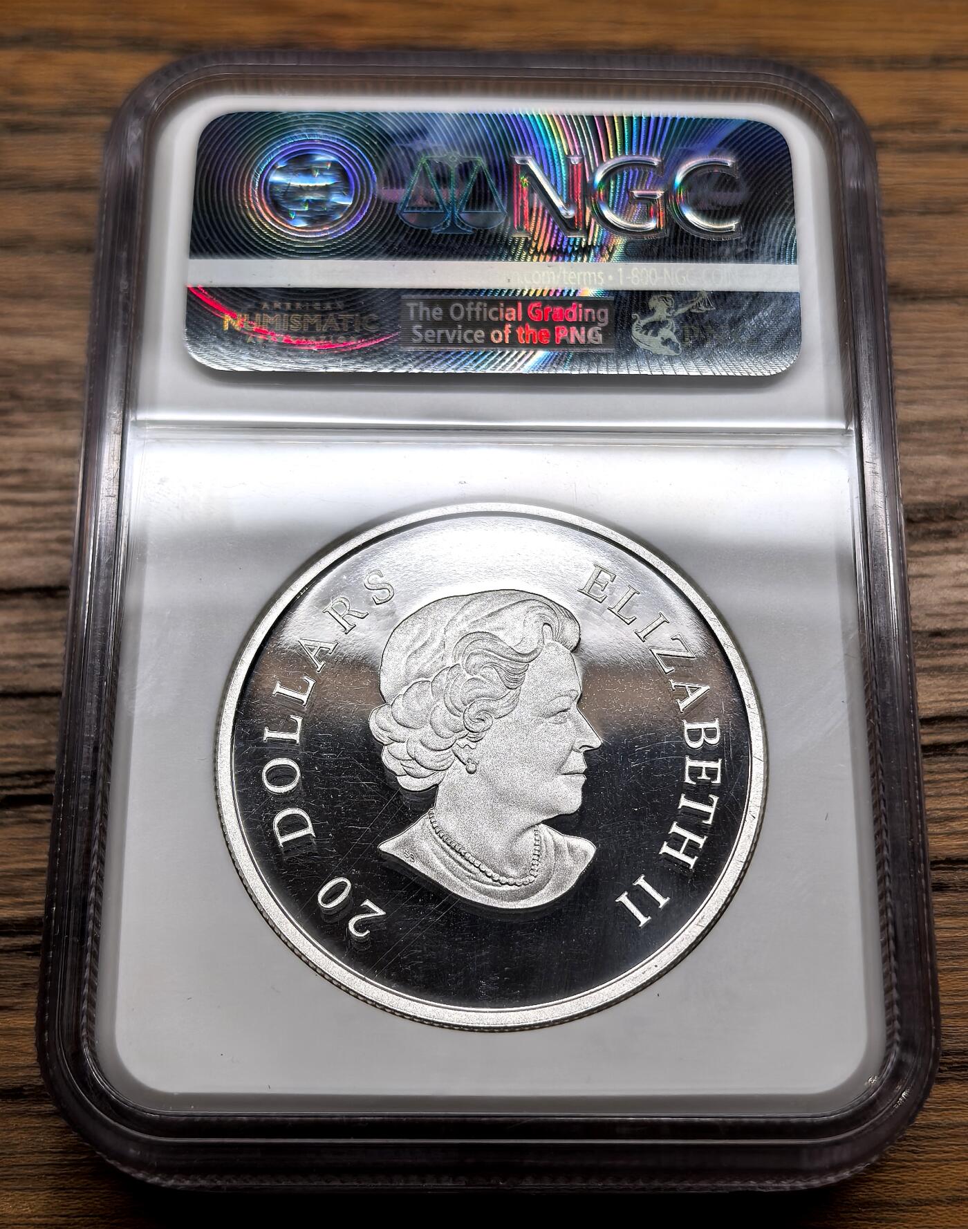 凡希社世界钱币微拍第三百十三期 2011加拿大五彩水晶石镶嵌雪花20元大银NGC-PF69UC，工艺极为精美，很吸睛的设计。