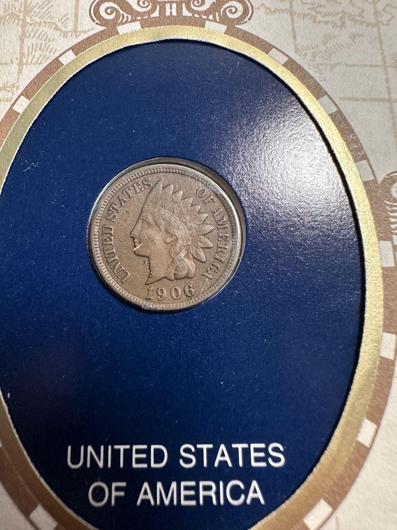 蒂克钱币-第54场 外国精品套币 银币专场 美国1906年 1分铜币 邮币封