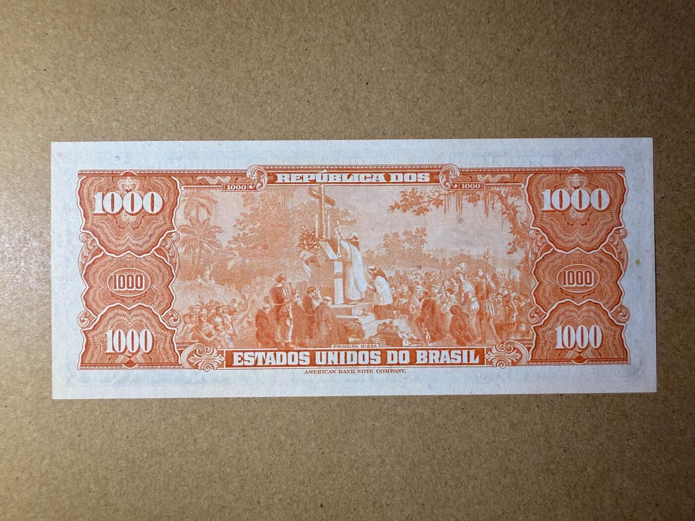 《艾美收藏》第218期-11.2周日外币荟萃 巴西1000克鲁塞罗 UNC 1953年稀少老版本