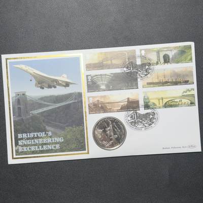 ＜小葵钱铺＞第64期·克朗币·套币·银币场·满200包邮，不寄存·3号发货 - 〈邮币封〉马恩岛2006年协和式飞机·跨大西洋航线开通30周年1克朗纪念币