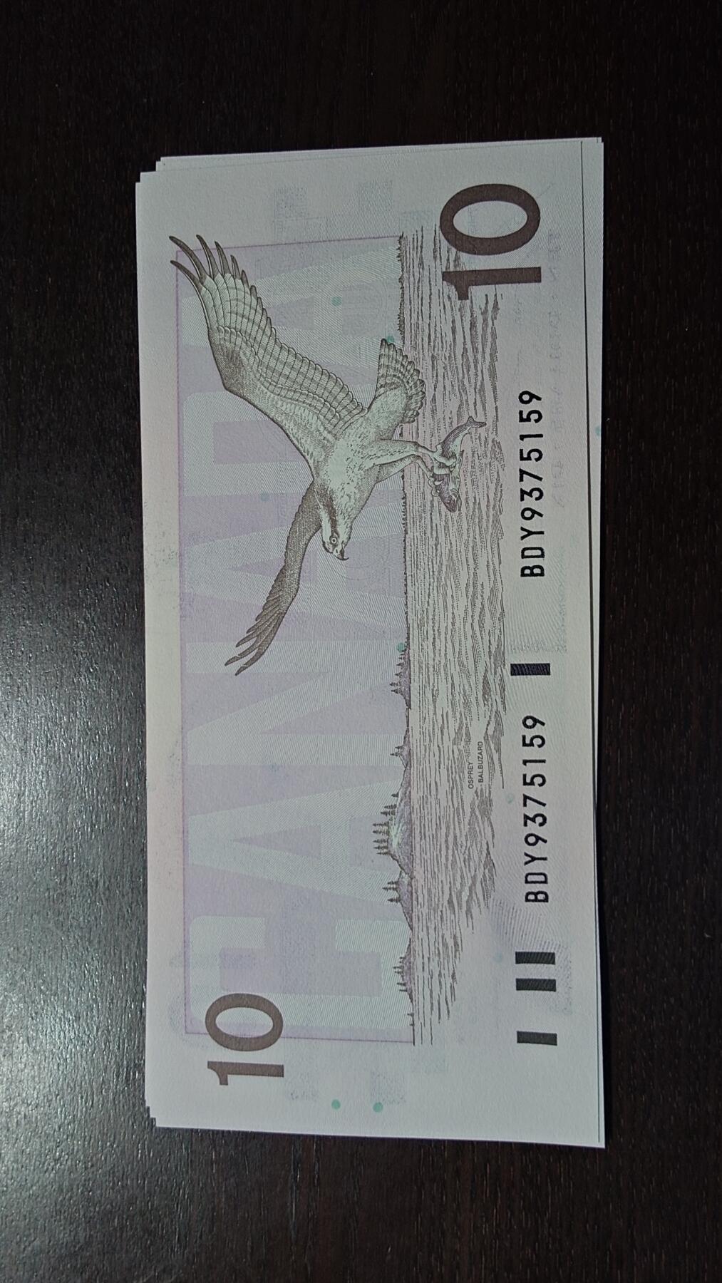 世界钱币～微拍第212期暨2025年第52期  部分库存清仓选号 1989年加拿大10元鸟版 全新绝品无4尾号159