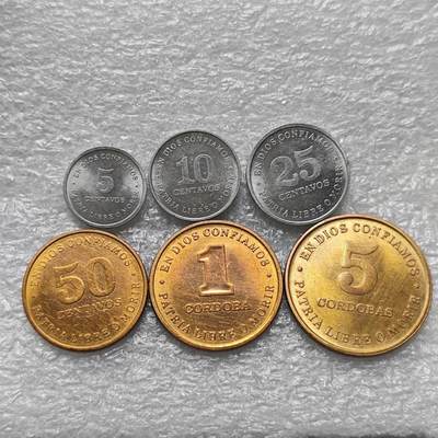 【淘币小摊】限时拍第七百八十六拍  黎巴嫩尼加拉瓜马达加斯加索马里专场  满百包邮可预留两周  周一统一发货  - 尼加拉瓜1987年5分-5科多巴6枚套 km55-60