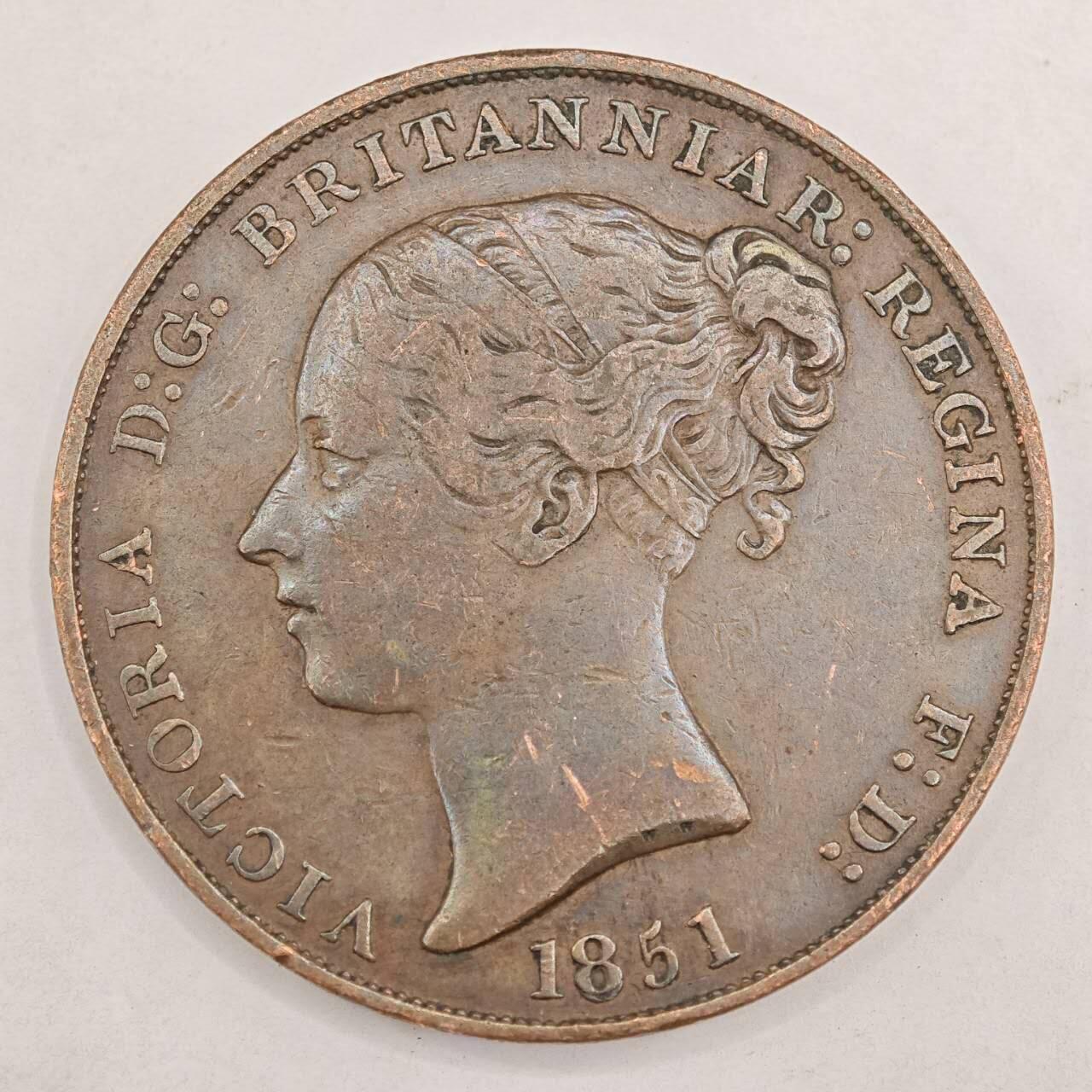 【淘币小摊】限时拍第七百八十四拍  老铜币场  满百包邮可预留两周  周一统一发货  泽西岛1851年维多利亚1/13先令铜币