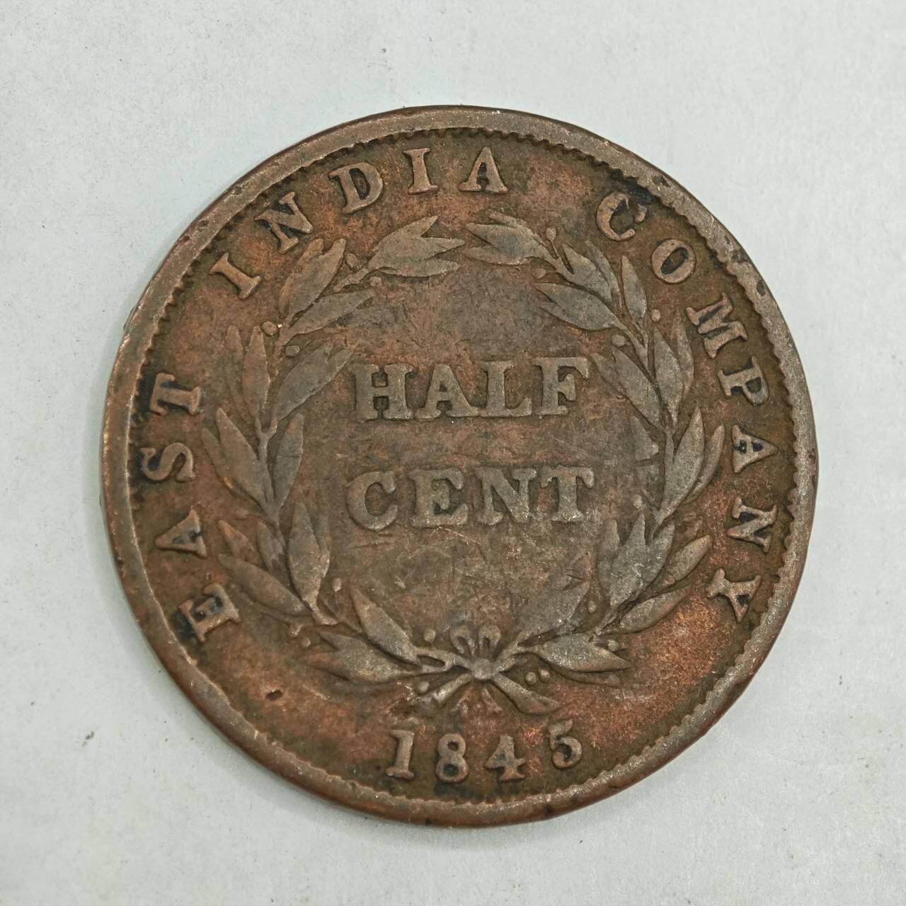 【淘币小摊】限时拍第七百八十四拍  老铜币场  满百包邮可预留两周  周一统一发货  海峡1845年维多利亚半分铜币