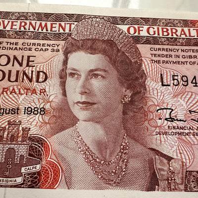 🌹外币初藏🌹🐯2025年第122场  每周二四六晚8️⃣点 接代拍 - 直布罗陀1988年一镑 女王颜值最高的一张钞票