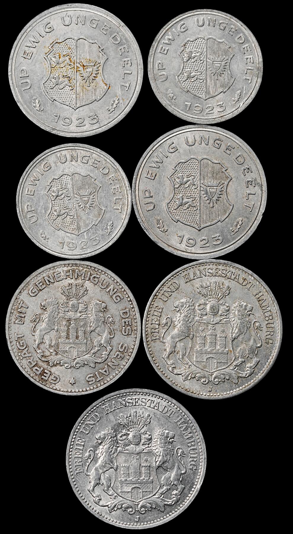 修遠堂世界钱币第九十一期 德国紧急时期铝币一组