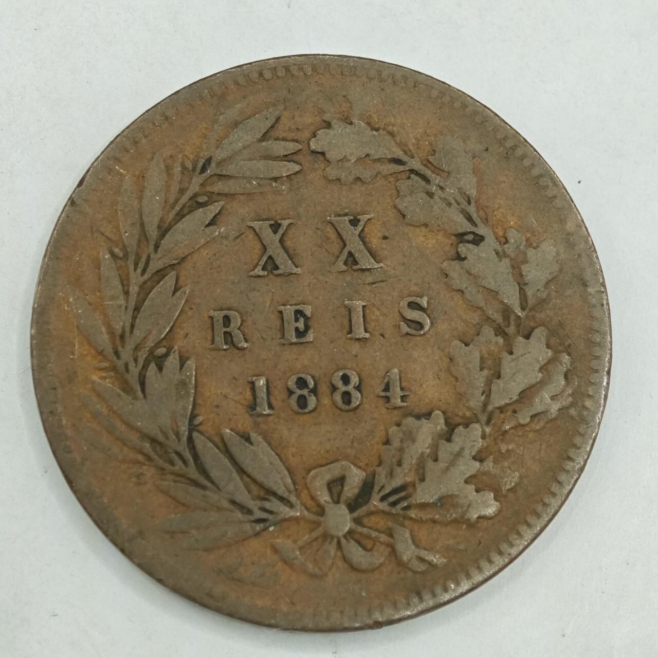 【淘币小摊】限时拍第七百八十四拍  老铜币场  满百包邮可预留两周  周一统一发货  葡萄牙1884年20分铜币