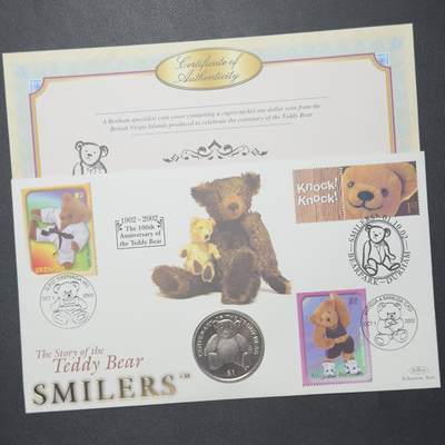 ＜小葵钱铺＞第64期·克朗币·套币·银币场·满200包邮，不寄存·3号发货 - 〈邮币封〉维尔京群岛2002年泰迪熊1元克朗型纪念币