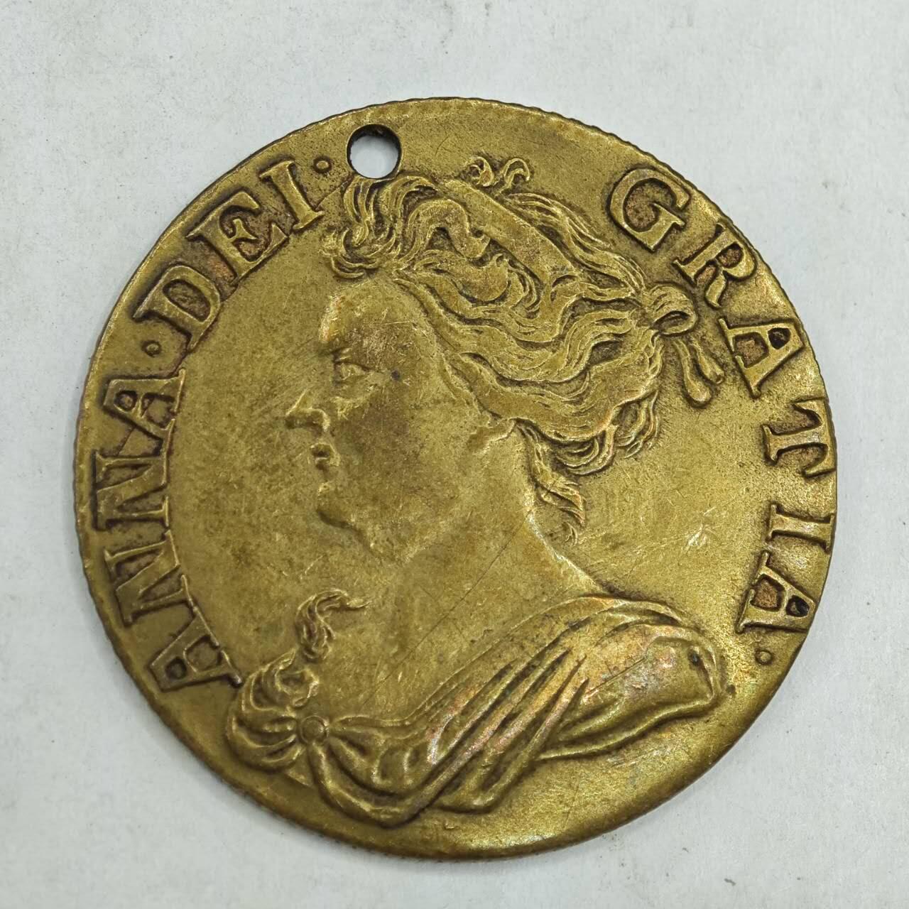 【淘币小摊】限时拍第七百八十四拍  老铜币场  满百包邮可预留两周  周一统一发货  英国1710年安娜女王后铸铜币代币