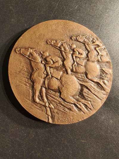 老王徽章第160期 - 法国巴黎赛马协会大铜章     直径68mm.    重量172.3g