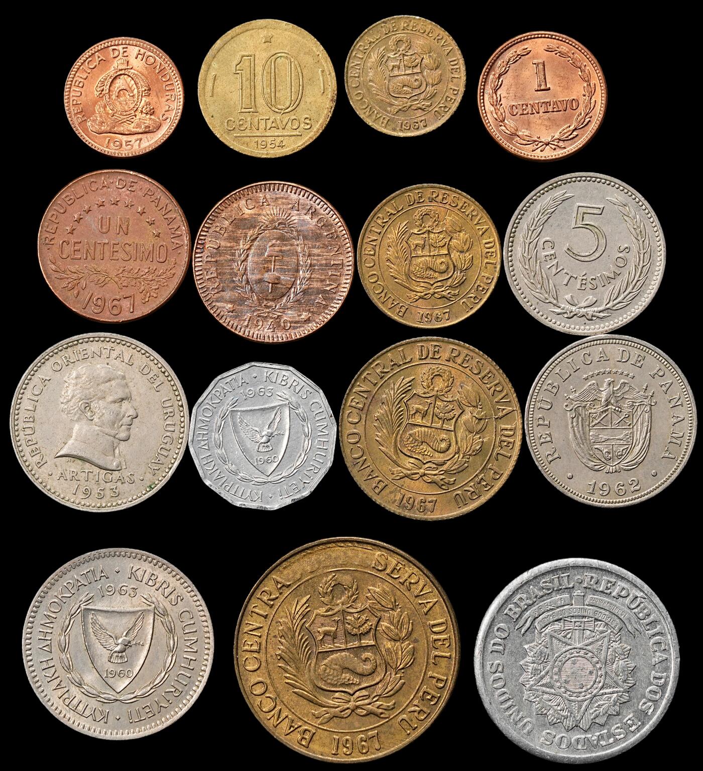 修遠堂世界钱币第九十一期 未流通 拉美钱币一组