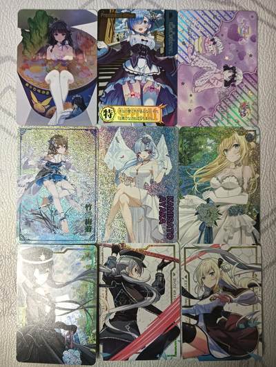 花开卡拍第45期（11月2号周日截拍，品控勿拍!!!拍品不寄存，运费5元，自制卡难免瑕疵，可能存在轻微撞角爆边等出厂瑕疵，品控介意勿拍！） - 动漫妹卡，闪卡9张