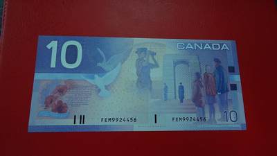 世界钱币～微拍第212期暨2025年第52期  部分库存清仓选号 - 2002年加拿大10元 初版细金属线 全新绝品尾号4456