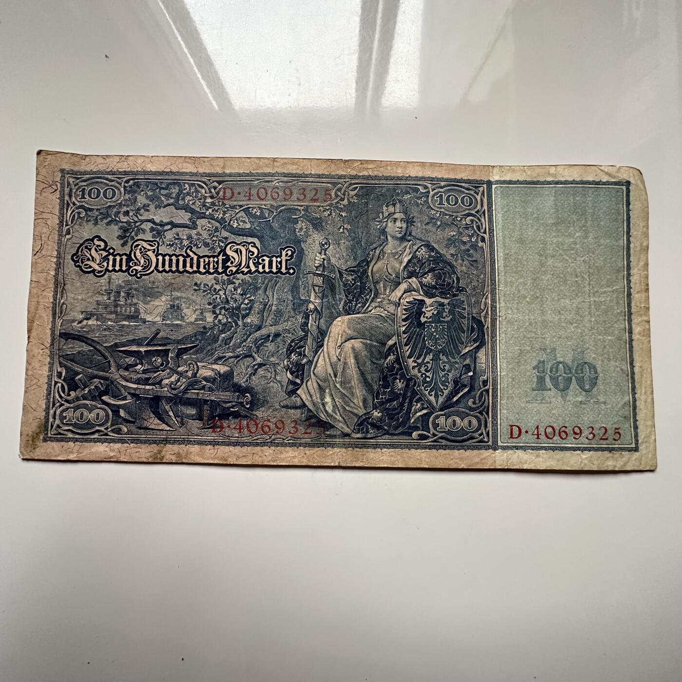 🌹外币初藏🌹🐯2025年第122场  每周二四六晚8️⃣点 接代拍 德国1910年100马克 大票幅 d