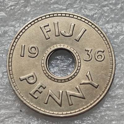 【淘币小摊】限时拍第七百八十六拍  黎巴嫩尼加拉瓜马达加斯加索马里专场  满百包邮可预留两周  周一统一发货  - 斐济1936年乔治五世1便士镍币 km2